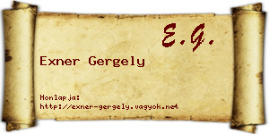 Exner Gergely névjegykártya